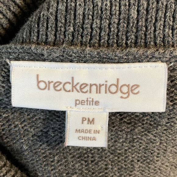 Vintage BRECKENRIDGE woman’s petite grey snowflake sweater zippered Vest size PM - Picture 10 of 13